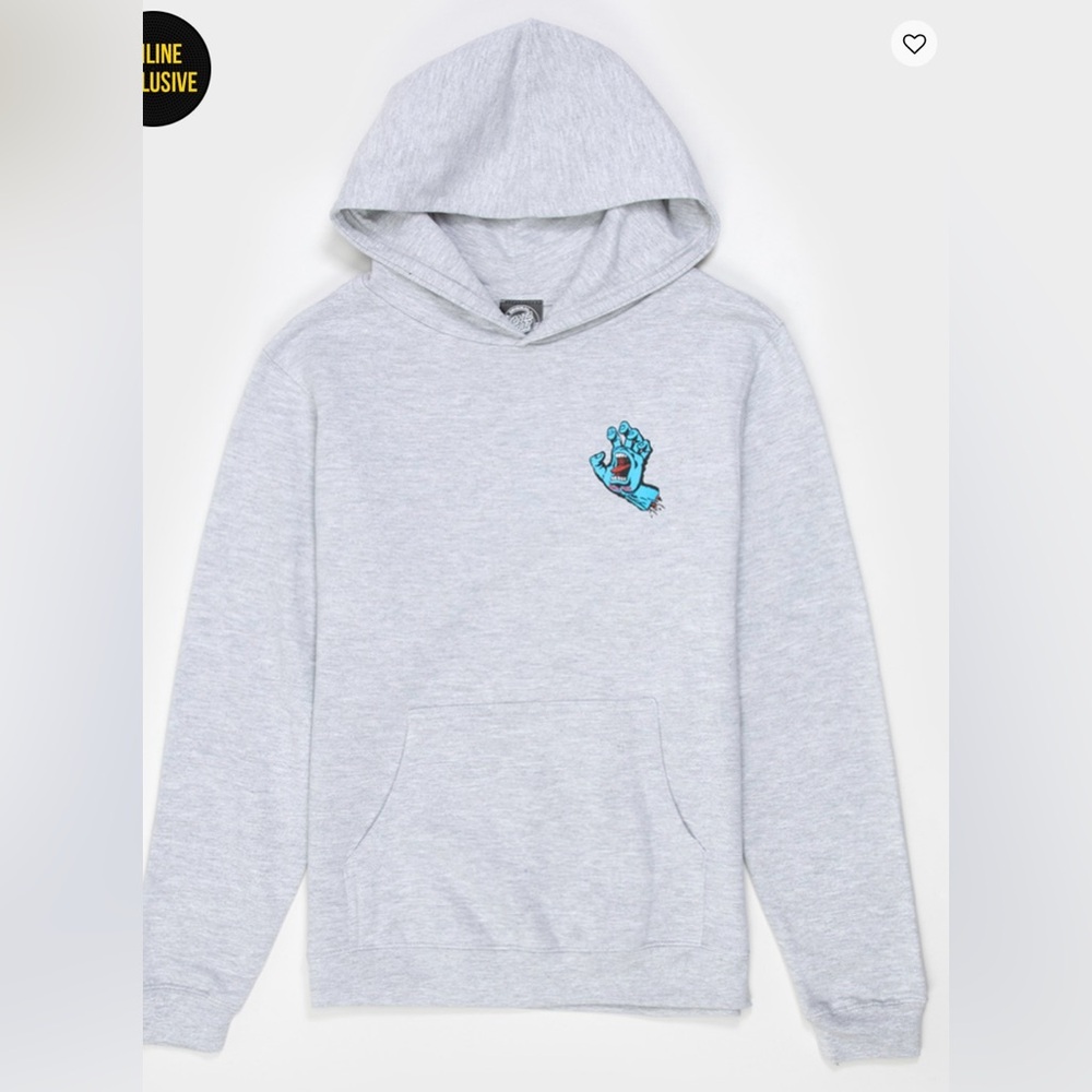 Kids Gray Hoodie with Blue Graphic